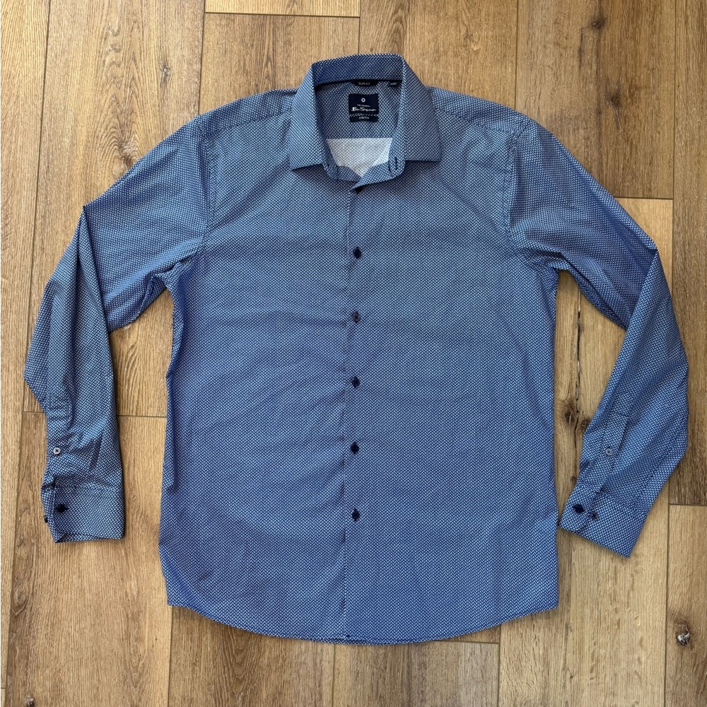 Ben Sherman Men’s Slim Fit Stretch Dress Shirt - Size L